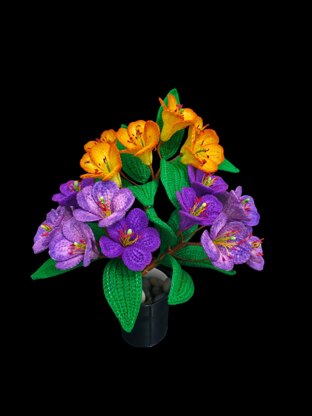 Crochet Rododentron flowers