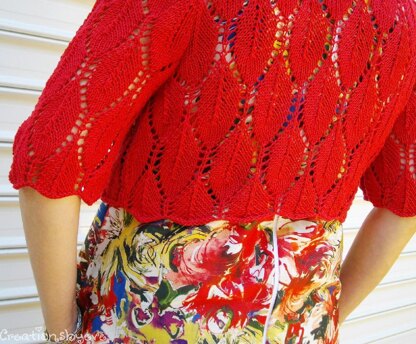 Red leaf lace cardi