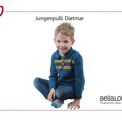 Strickanleitung Jungenpulli Dietmar in den Größen 98 bis 128, von 3-8 Jahre