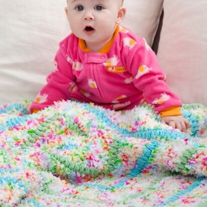 Cuddly Baby Blanket in Red Heart Buttercup - LW2878