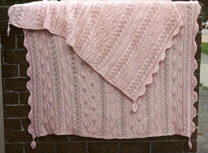 Twining Vine Strip-Knitted Afghan