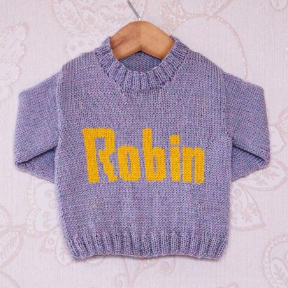 Intarsia - Robin Moniker Chart - Childrens Sweater