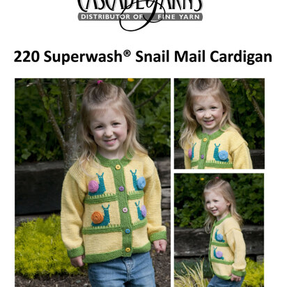 Snail Mail Cardigan in Cascade 220 Superwash - W293 - Free PDF