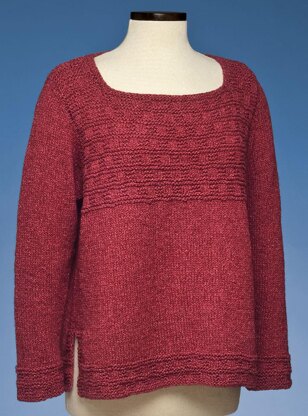 Square Neck Side Slit Pullover #174