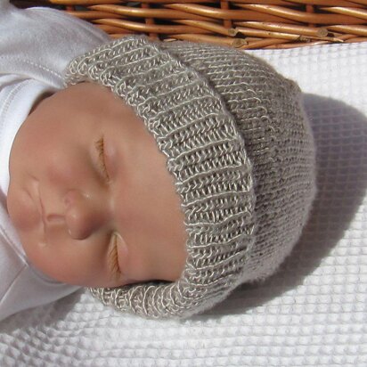 Baby Silver Silk Beanie Hat