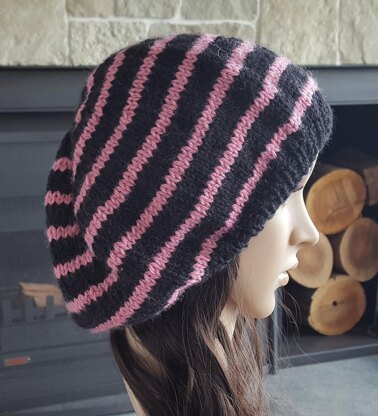 Milly - 12ply striped beret for kids, teens and women