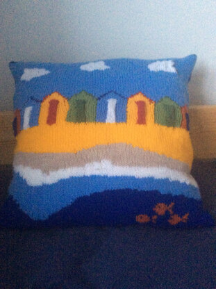 Beach huts cushion