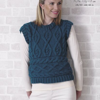 Sweater and Sleeveless Top in King Cole Value Chunky - 4705 - Downloadable PDF