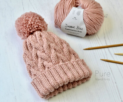 Nysa Bobble Hat in Debbie Bliss Cashmerino Aran