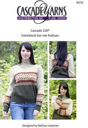 Colorblock Fair Isle Pullover in Cascade 220 - W231