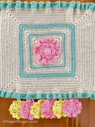 Spring Table Runner & Flower Coaster Set