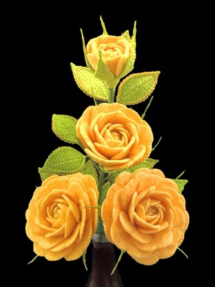 Crochet Golden Celebration Rose