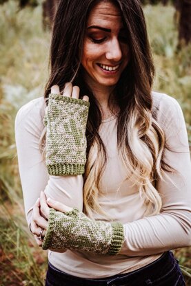 Cactus Fingerless Crochet Mittens