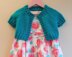 Turquoise Sparkle Girl's Short Cardigan  / Shrug