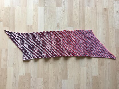 Strawberry Candy Stripe (Rectangular) Shawl
