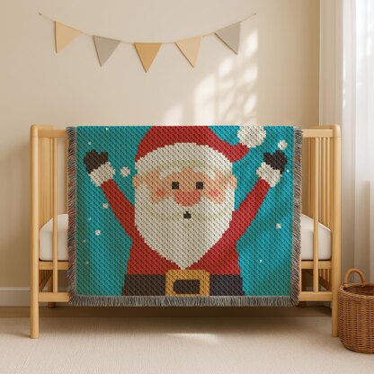 Santa Claus Christmas Blanket C2C Merry X-Mas Throw C2C CROCHET PATTERN