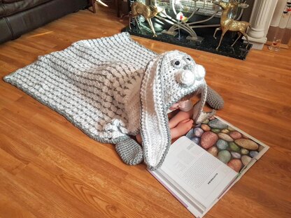 2in1 Woodland Bunny Rabbit Hooded Blanket Crochet Pattern
