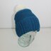 4 Ply Unisex Textured Bobble Beanie Hat CIRCULAR