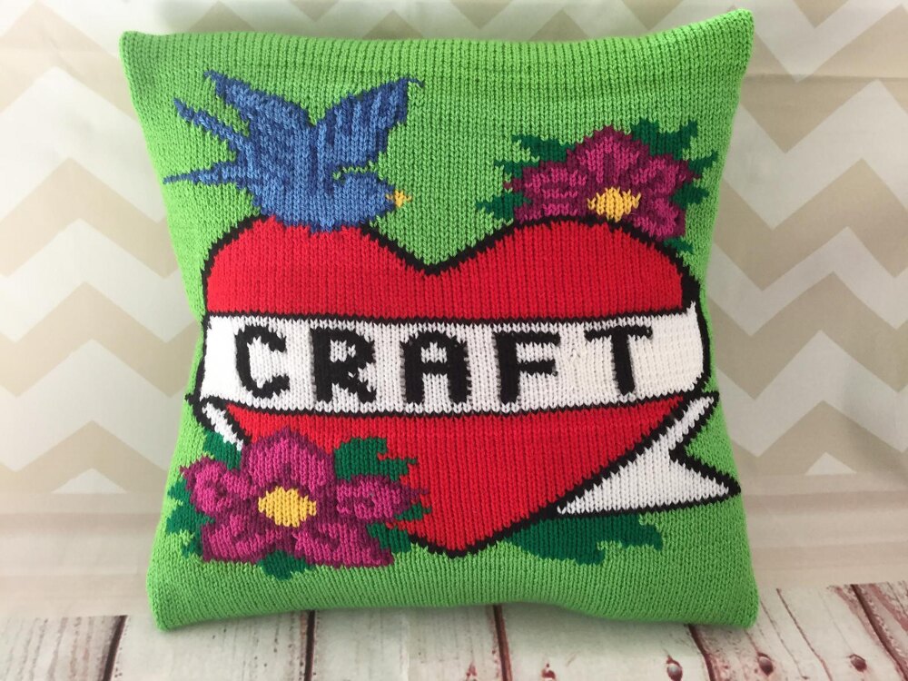 Craft Vintage Tattoo Cushion Cover Knitting pattern by Ruby