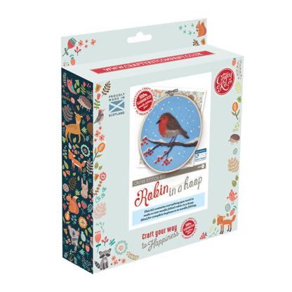 The Crafty Kit Company Robin in a Hoop Needle Felting Kit - 16cm