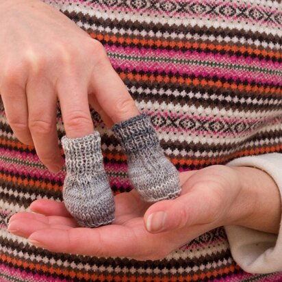 Flat Knitted Tiny Baby or Doll Socks