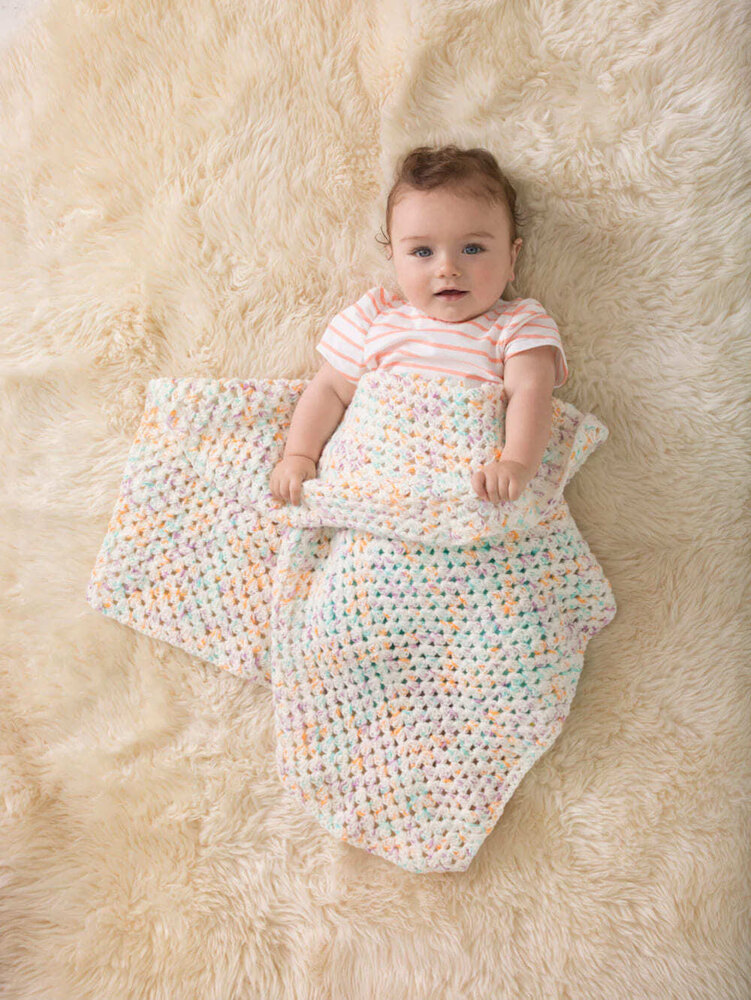 Sherbet Granny Baby Throw in Lion Brand Ice Cream - L50153 - Downloadable  PDF