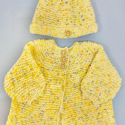 Easy Peasey Matinee Coat and Hat Set - First Size