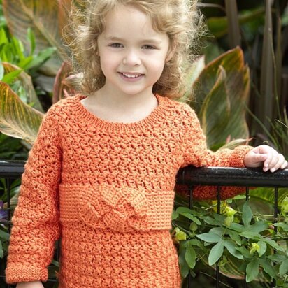 Child's Friendship Knot Sweater in Red Heart Soft Solids - WR1980