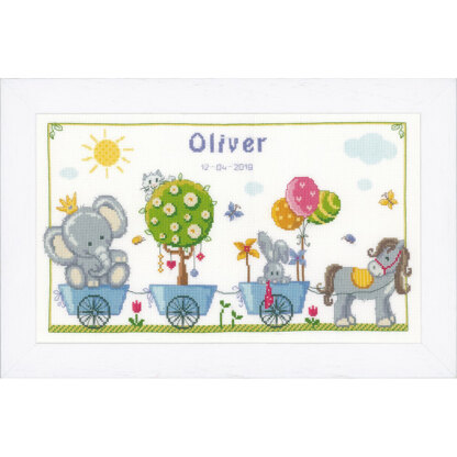 Vervaco Cute Animal Parade Cross Stitch Kit - 41cm x 24cm