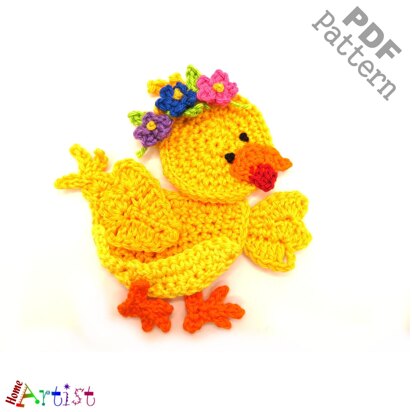 Chick set 3 crochet applique
