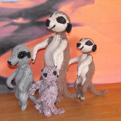 Meerkat Family madmonkeyknits 5th Anniversary Gift