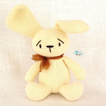 White Long Ear Bunny Amigurumi Crochet Pattern