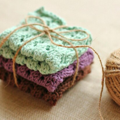 Waving Lace Washcloths - knitting pattern