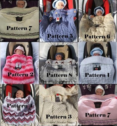 8 Patterns for Car Seat Blankets to fit standard 0-9m car seats
