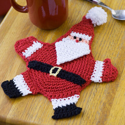 Mr. Claus Potholder in Red Heart Creme de la Creme - WC1906 - Downloadable PDF