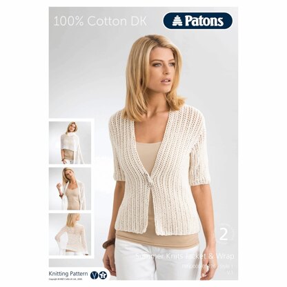 Summer Knits Jumper & Wrap in Paton 100% Cotton DK - PBN0000-05376 - Downloadable PDF