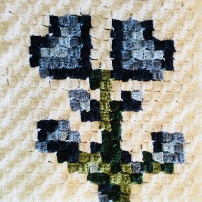 Blue Flower Buds C2C Graphgan Square