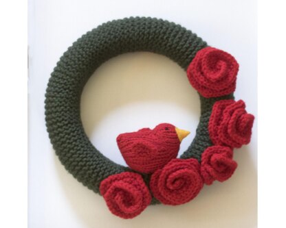 Cardinal and Roses Wreath