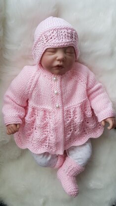 Isabella Baby Cardigan, Hat & Booties knitting pattern