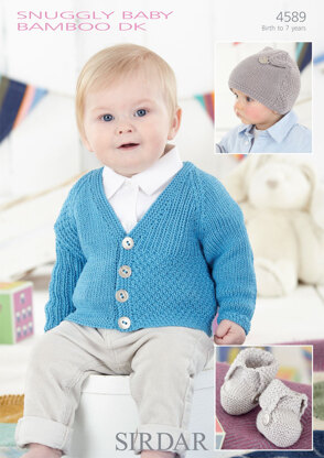 Boy's Cardigan, Hat and Bootees in Sirdar Snuggly Baby Bamboo DK - 4589 - Downloadable PDF