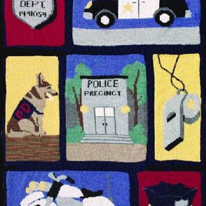 Knit Commemorative Police Throw  in Lion Brand Wool-Ease