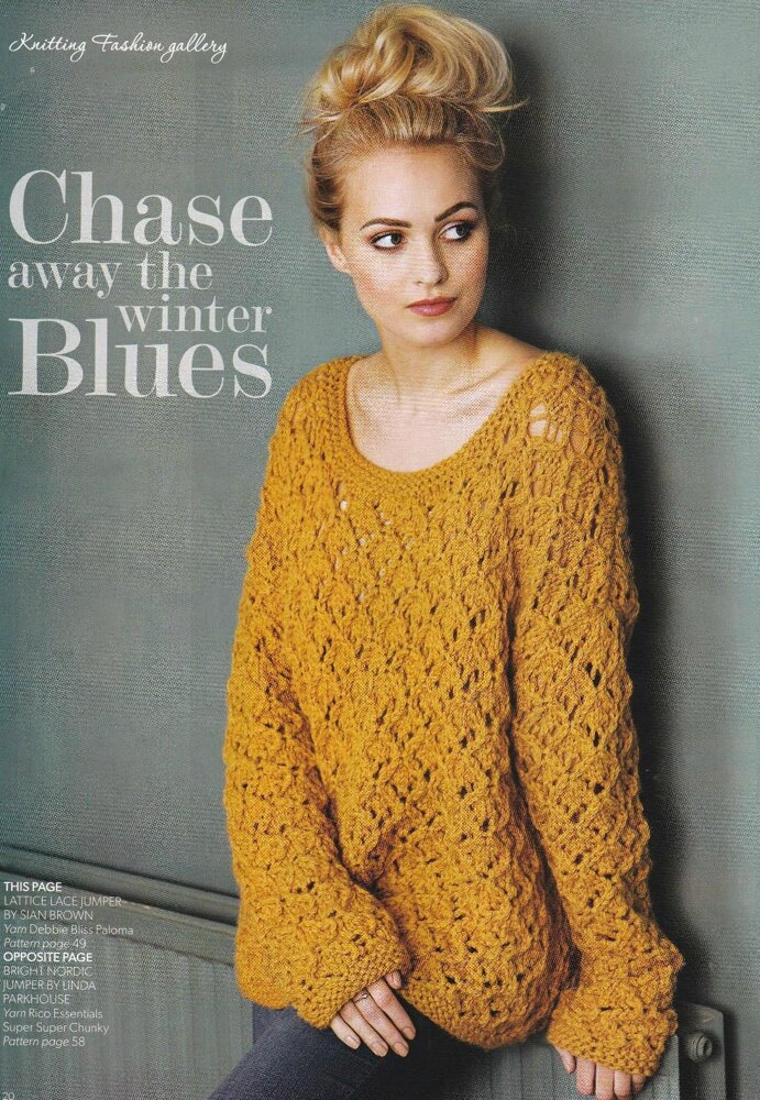 Chunky Lace Jumper Knitting pattern by Sian Brown LoveCrafts