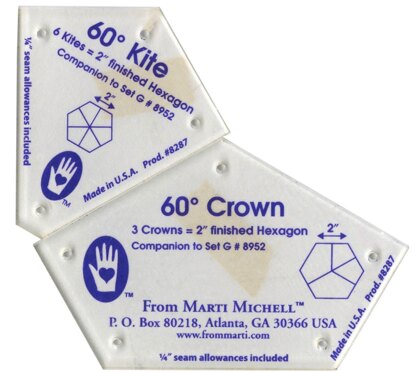 Marti Michell 2in Kite And Crown Quilting Template