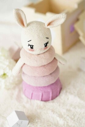 Crochet Bunny Stacking Toy Pattern – Amigurumi Rabbit Baby Toy PDF