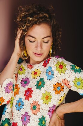 Floral Diamond Jumpe Crochet pattern by Fran Morgan LoveCrafts