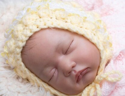 Newborn Aran bobble stitch Bonnet
