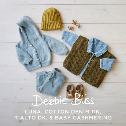 Baby Sport Jacket, Hoodie, Gilet, Joggers & Hat - Layette Knitting Pattern in Debbie Bliss- Downloadable PDF - knitting pattern