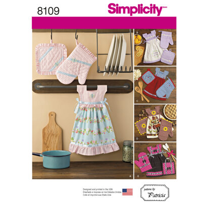 Simplicity Towel Dresses, Pot Holders and Oven Mitts 8109 - Paper Pattern, Size OS (ONE SIZE)