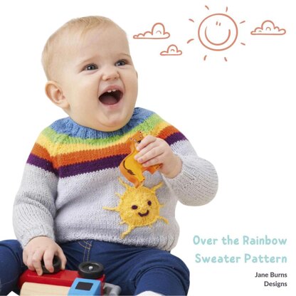 Over the Rainbow Baby Sweater Knitting pattern by Jane Burns LoveCrafts