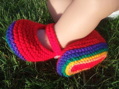 Simpler Rainbow Mary Jane Booties